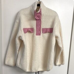 H&M Cream and Pink Women's Sweater